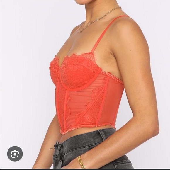 White Fox Bustier Corset Top - Picture 2 of 4